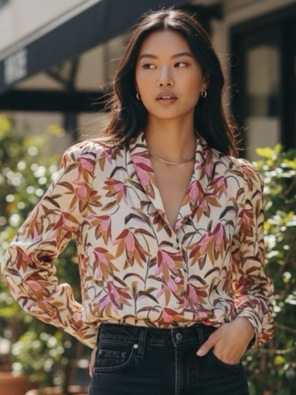 Esqualo Tropical Floral Print (silky/sexy) Top